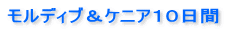 モルディブ&ケニア10日間
