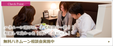 ハネムーン選びは、まず相談が一番！！相談してよかった！聞いて良かった！オリジナルオーダーメイドの【無料ハネムーン相談会実施中】